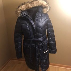 Lands End Down Navy L Down Puffer Coat